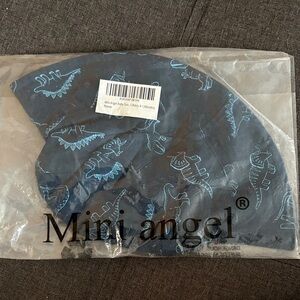 Mini Angel Navy Baby Sun Hat with Light Blue Dino Motif